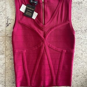 BEBE Red Sexy Bodycon Bandage Corset Top XS